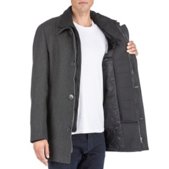 Braveman Classic Fit Wool Blend Bibbed Car Coat XL